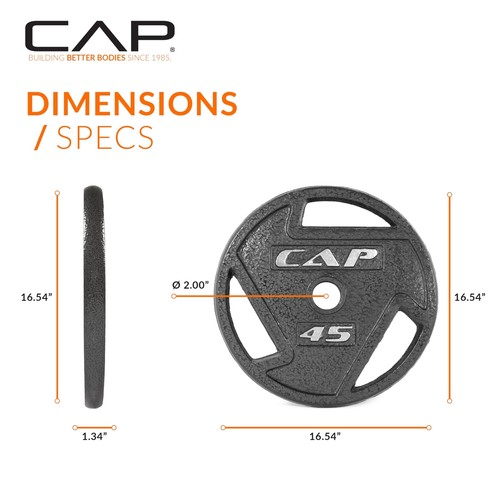 CAP Barbell 2-Inch Olympic Grip Weight Plate | Multiple Options 45 LB Single - Picture 4 of 6