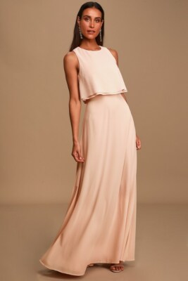 NEW LULUS Utterly Enchanting Popover Chiffon GOWN DRESS Size XS BLUSH NORDSTROM NEW LULUS Utterly Enchanting Popover Chiffon GOWN DRESS Size XS BLUSH NORDSTROM