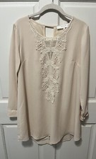 Nwt ASTR The Label Beige Lace Shift Occasion Mini Dress Women’s Xs X-small New