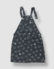 Molo Kids Girl's Black Chakala Happy Face-Print Overall Dress Size 14Y