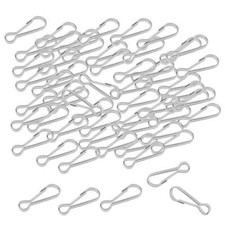 100pcs Mini Stainless Steel Spring Clip Lanyard Hooks Claw