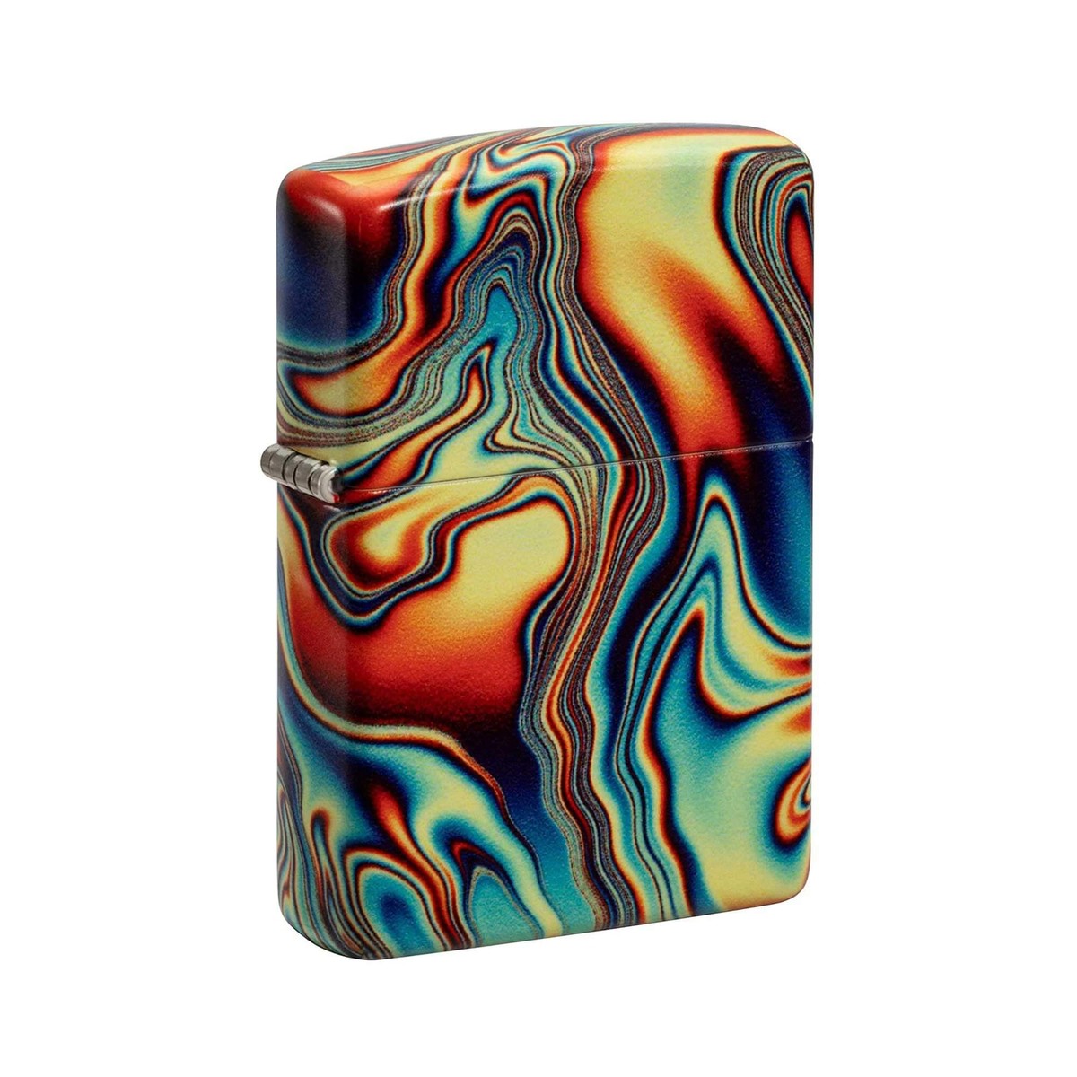 Zippo Pocket Lighter Multicolor Swirl Design Brass Windproof