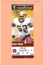 Pittsburgh Steelers at Washington Redskins 2007 ticket Marcus Washington photo