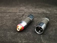 1Pair 3Pin XLR Male Plug to RCA Female Adapter Carbon Fiber Audio hifi plug