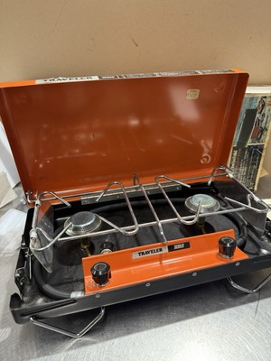 Vintage Zebco Traveler Twinfold Portable Propane 2-Burner Stove