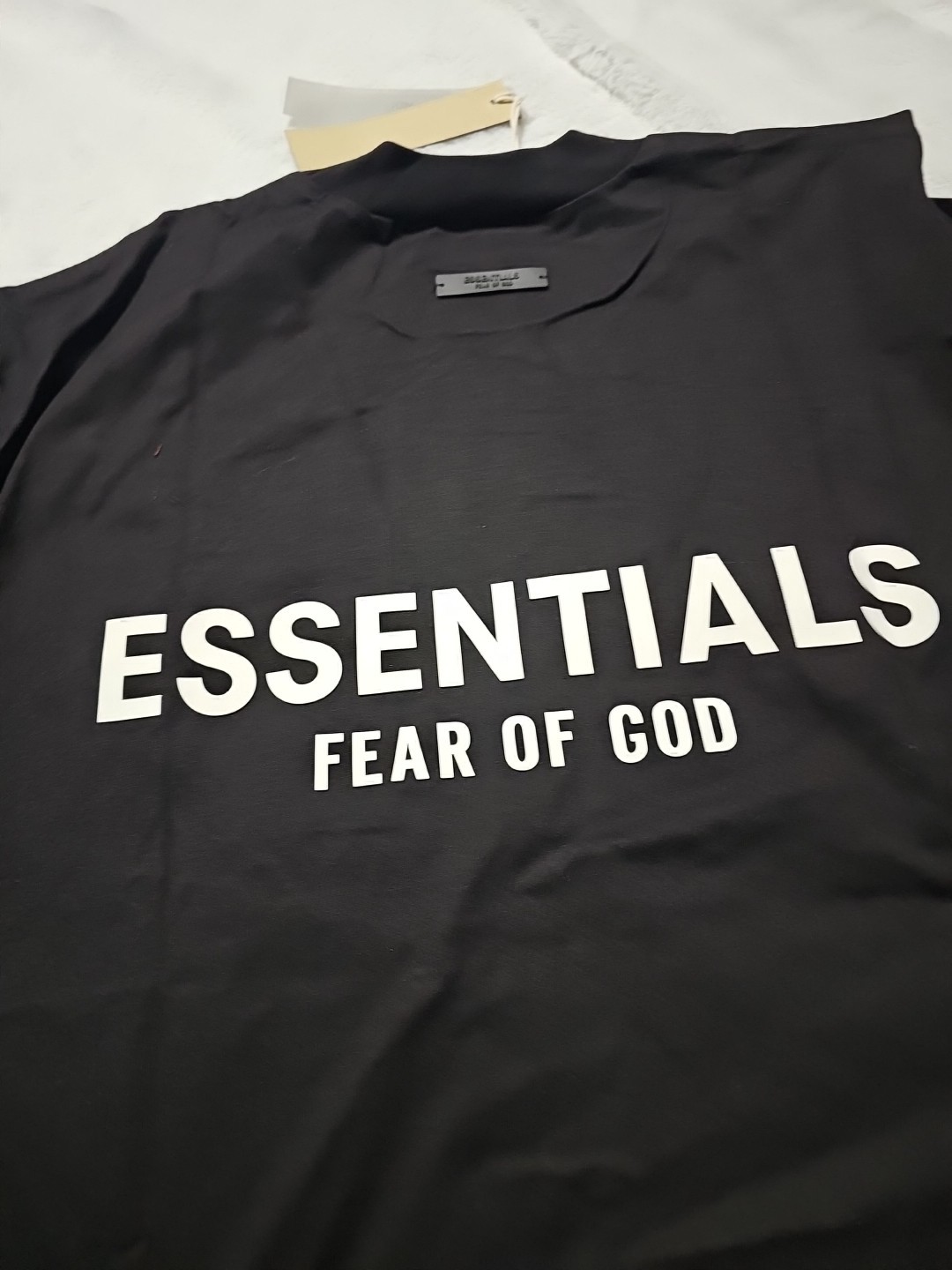 FEAR OF GOD Essentials Tee/ T-Shirt Men's Size L Black Cotton Blend New With Tag thumbnail 8