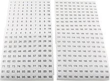 Number Stickers 20 Sheets 0.4" 1 to 200 Digital Sticker Circular Self Adhesive