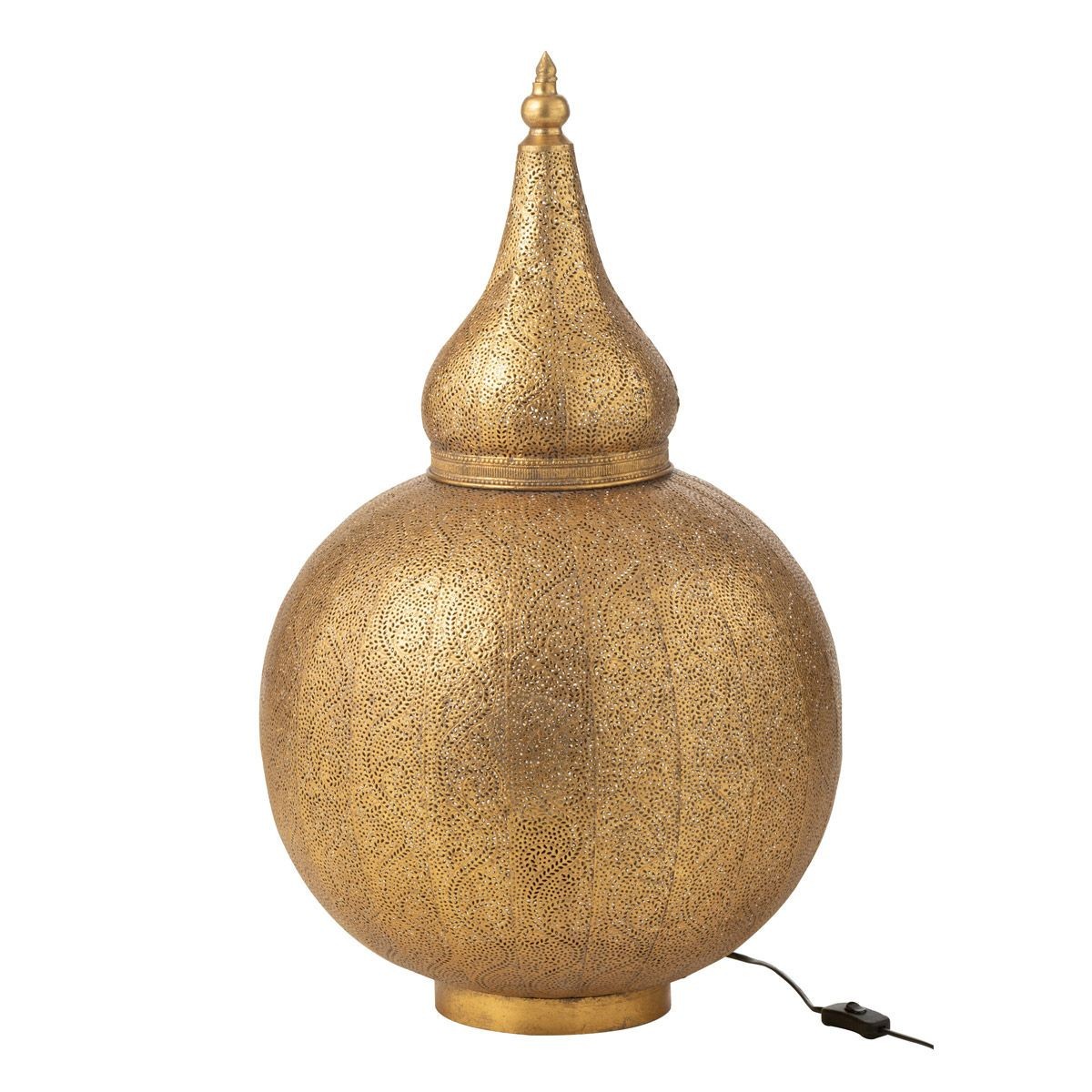Lampe à poser en métal Aladin dorée 77cm pour décoration de grand salon chic