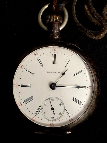 ANTIQUE AMERICAN WALTHAM WATCH CO. 9065392 15 JEWELS SILVER FINISH POCKET WATCH