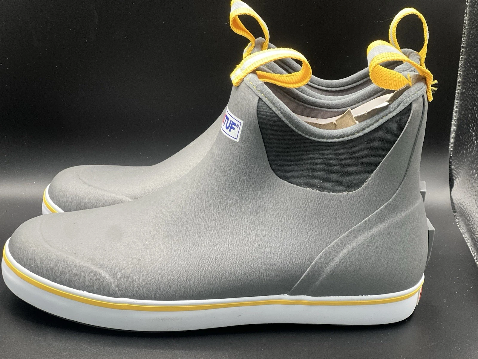 Xtratuf Waterproof Slip Resistant Ankle Fishing Boots Gray Yellow Pull On Men 8M
Opens in a new wind