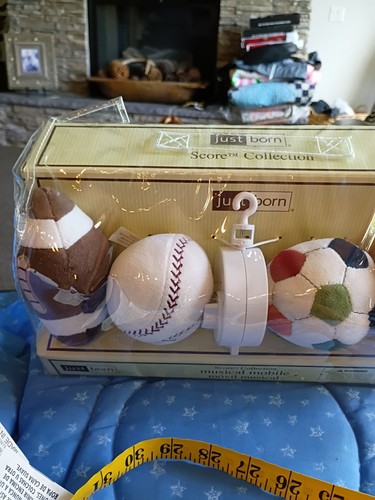 Baby Boys Sports Crib Bedding Soccer Football Mobile SheetQuilt Vintage Y2K New - Picture 14 of 14