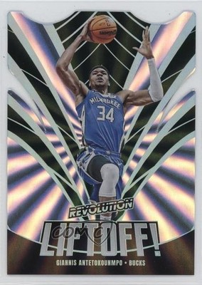 2023-24 Panini Revolution Liftoff! Sunburst 8/75 Giannis Antetokounmpo #5 18ci