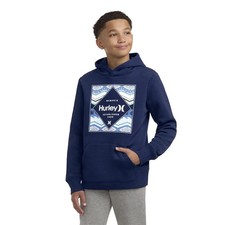 Hurley Boys Large 14/16 Fleece Pullover Hoodie Sweatshirt - Blue, Gray B12