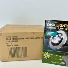 NIB BELL+HOWELL Solar Swivel Disk Lights 8-LED BRONZE 10-Pack