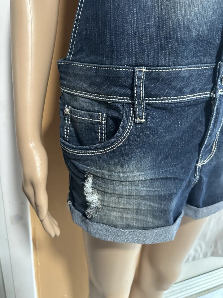 OVERALL SHORTS WOMEN'S SIZE M DENIM - Image 3 of 4