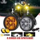 2x LED Spot Light Auxiliary Motorcycle Headlight Driving Fog Lamp Yellow+White