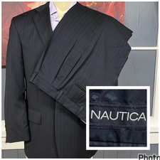 Vintage Nautica Suit Mens 42R Cuffed Pleated ...