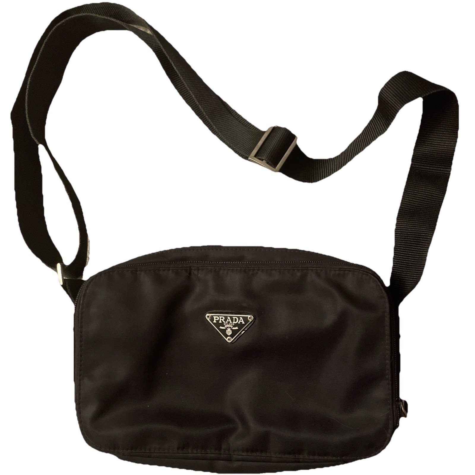 Prada Black Nylon Crossbody Bag Lightweight Designer Shoulder Bag for Everyday Use