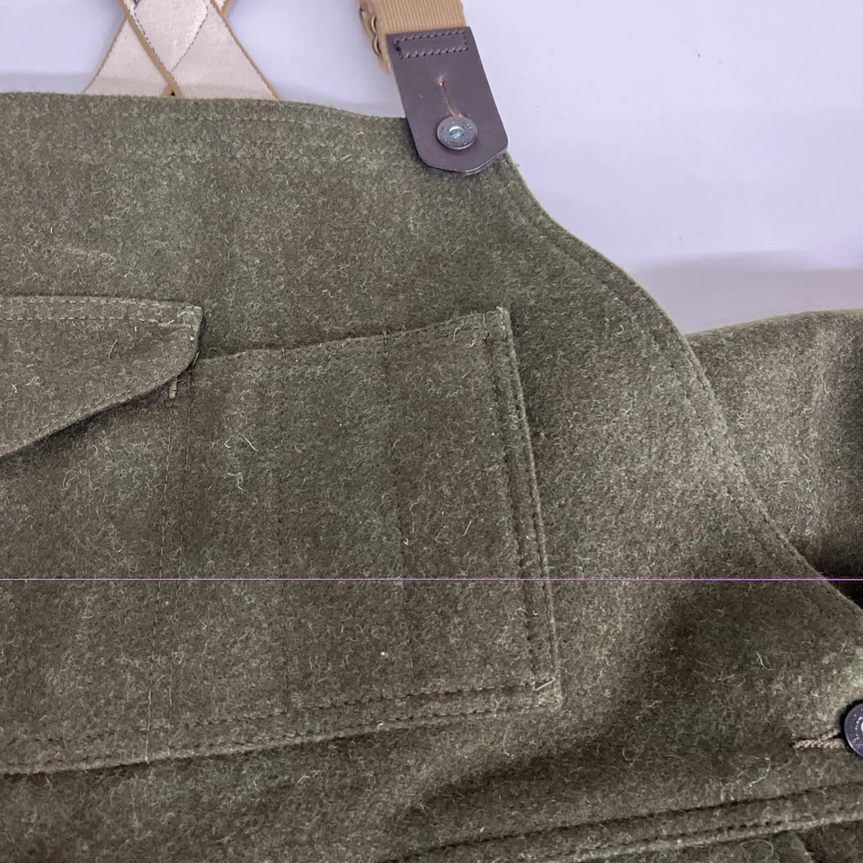Filson 100% Virgin Wool Field Overalls Style 88 Size 44 USA Made Olive Green - Image 4 of 4