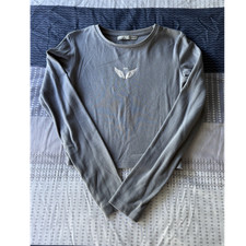 Pull&Bear Womens Gray Knit Cotton Embroidered...