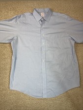 Brooks Brothers Dress Shirt Mens 17.5 32/33 Light Blue 346 Non-Iron Oxford Shirt