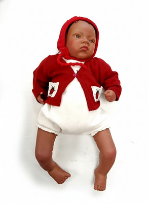 Ashton Drake Galleries Figure Plastic Doll with Red Hooded Cardigan   Used