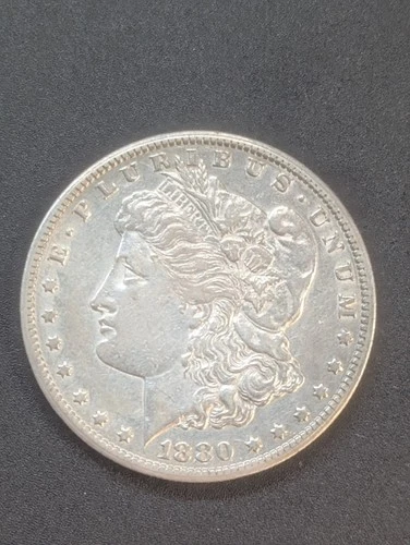 1880-CC Carson City Minted Morgan Silver Dollar AU-BU Slider Bright White