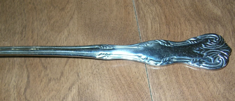 Reed & Barton Victoria Solid Oversized Stainless Salad Serving Set Fork & Spoon - Image 3 of 4