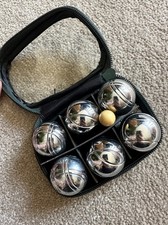 Vintage Gelert Mini Travel Camping Indoor Metal Boules Balls Complete in Case 