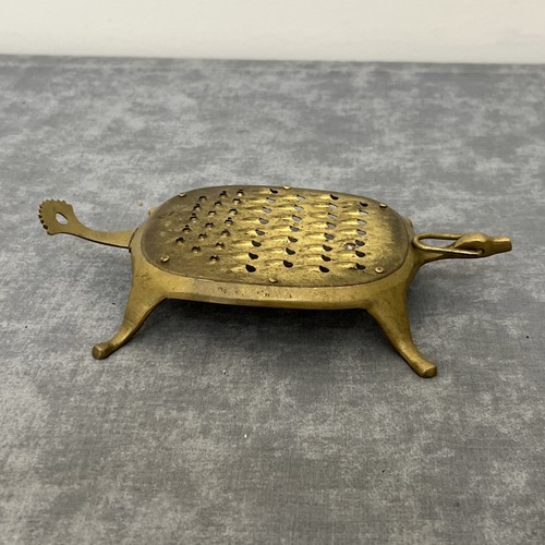 Solid Brass Turtle Shape Grater & Zester Vintage Made In India Ready to Hang