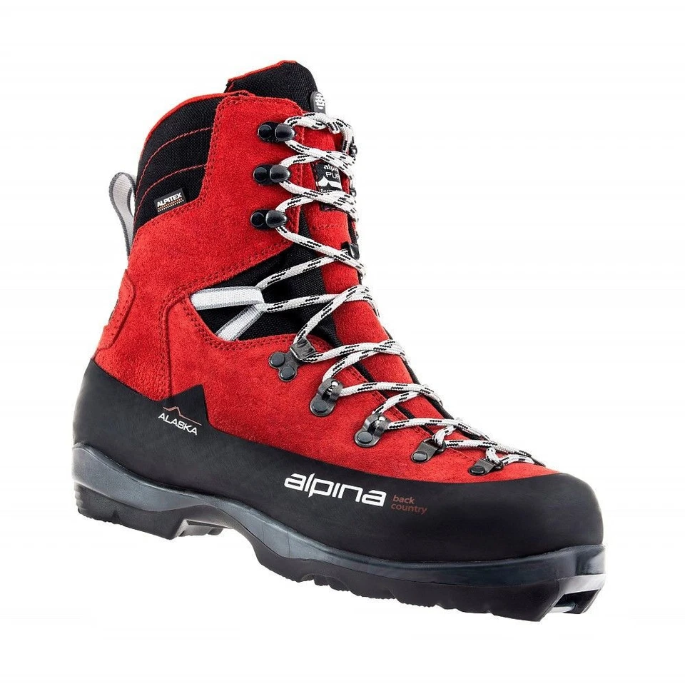 Alpina Alaska Men's Cross Country Ski Boots, Red, M48 MY24