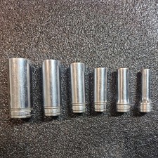 Snap-On 3/8" Drive SFS 6 piece SAE Deep 6pt Point Socket Set 5/16-7/8 See sizes