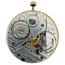 Antique 10s Hamilton Silver Dial 23J Mechanical Pocket Watch Movement 945 USA