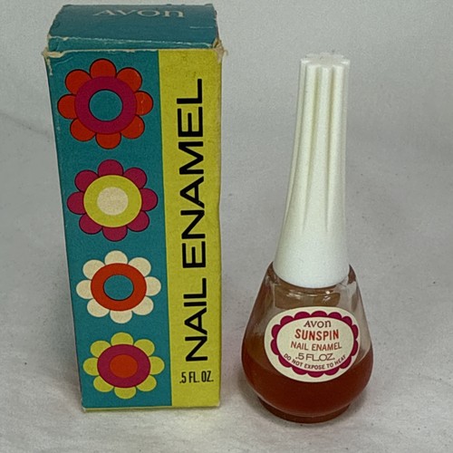 Avon Sunspin Nail Polish With Original Box Flower Power 1970’s Vintage Rare