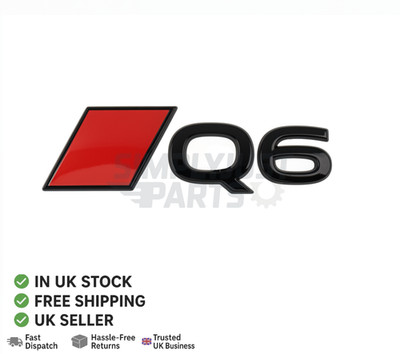 2024+ Q6 Glanz Schwarz Logo Auto Heck Kofferraum Emblem Neuer Stil