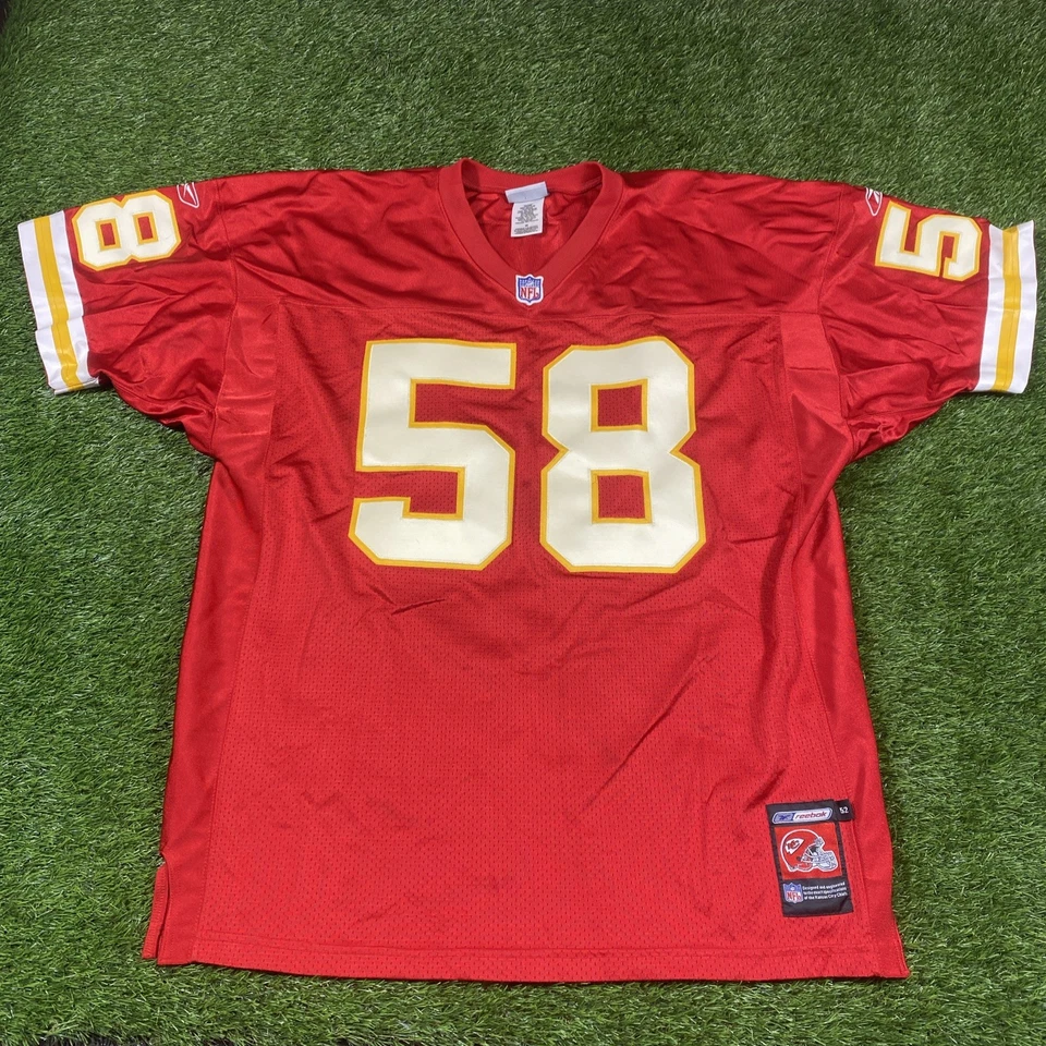 Camiseta Derrick Thomas Kansas City Chiefs Para Hombre 52 Reebok Cosida Roja #58 NFL  Foto 2 de 4