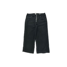 GAP High Rise Wide Leg Crop Button Fly Women's size 14 Black Denim Jeans