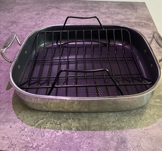 HexClad Hybrid Non Stick Ceramic Roasting Pan with Rack 48x37x8cm SS