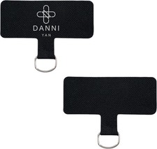 Phone Lanyard Patch Cell Tether Tab Replacement Pads Black/2pcs