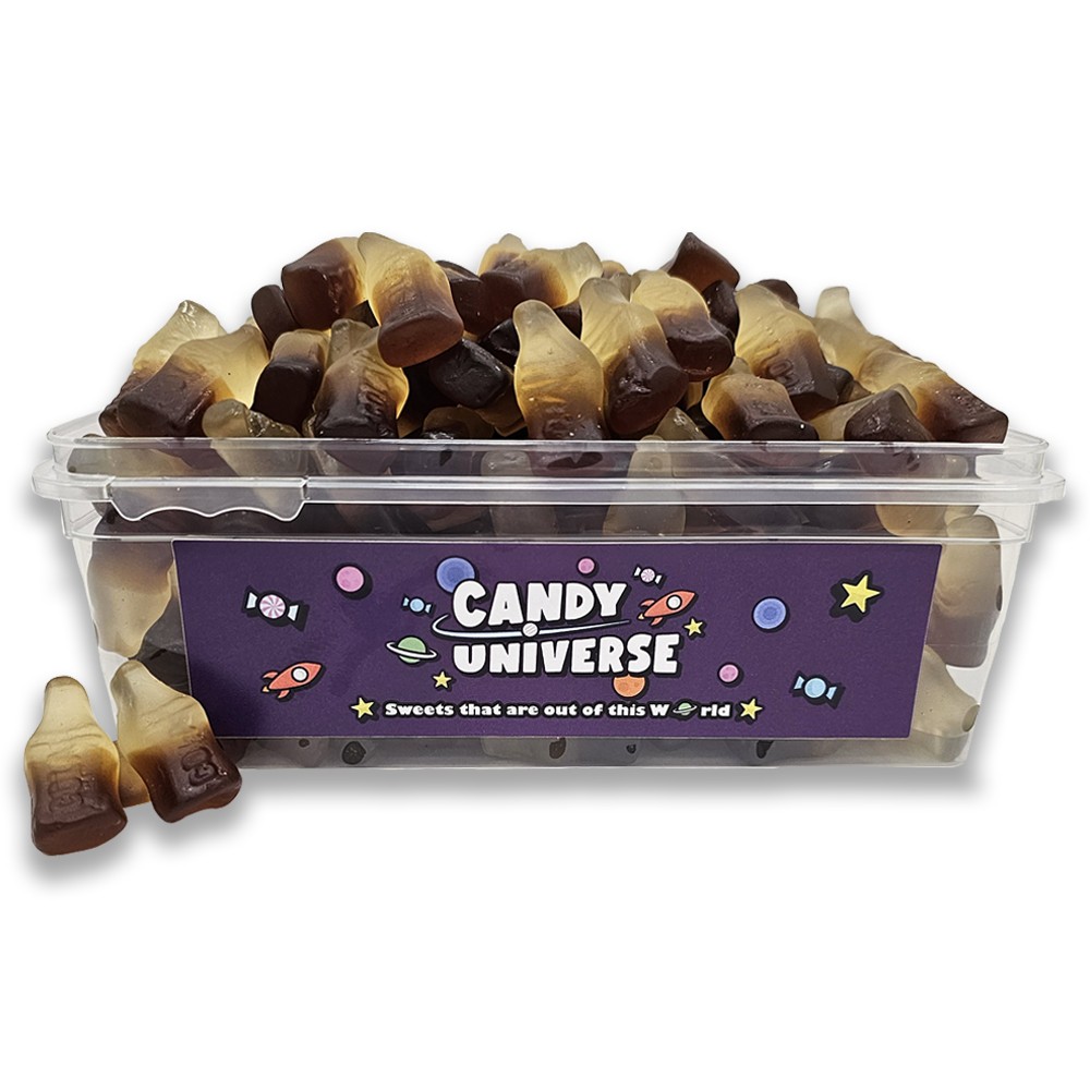 Candy Universe Cola Bottles Tub 800g - Classic Chewy Cola Flavour Jelly Sweets