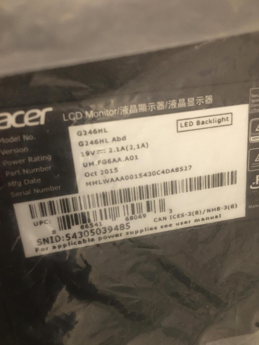 中古☆Acer モニター G246HLAbid 中古☆Acer モニター G246HLAbid - メルカリ