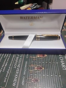 Vtg NOS Waterman Expert II Rollerball Roller Ball Pen BLACK LACQUER w/ Case
