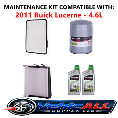 Fits: 2011 Buick Lucerne 4.6L Complete Air, Oil & Cabin Filter Kit (5W-30)