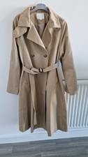 New With Tags: H&M Long TRENCHCOAT with Funnel Neck.  XS UK. BEIGE( rrp �75!)