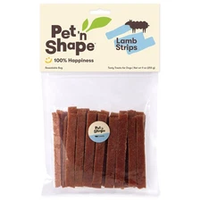 Pet 'n Shape Lamb Jerky Dog Treats - 9 oz Bag - All-Natural & Chewy