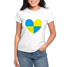 CafePress I Stand With Ukraine Heart T Shirt Women's T-Shirt 911390496