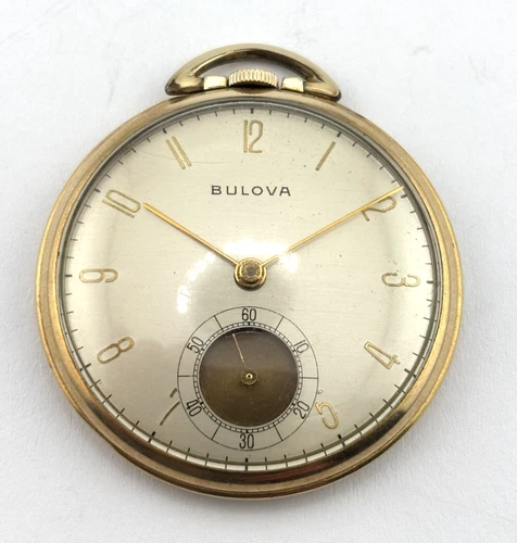 Bulova Antique 10K RGP Mechanical Pocket Watch  17J Swiss Movement   WORKS!