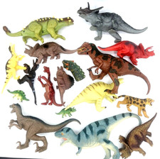 Lot of 15 Toy Dinosaurs Kids T-Rex Raptors Action Figures Figure Lot 1" to 9.5"