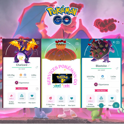 Pokémon Go  COMBO Shiny Gigantamax Charizard & Venusaur - Mini P T C READ