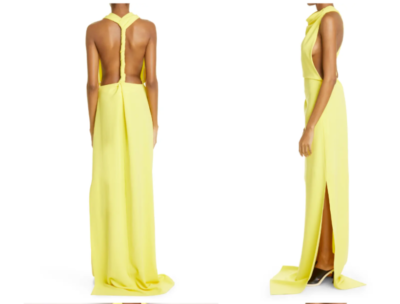 Proenza Schouler Women's Backless Matte Crepe Maxi Dress - Yellow - Size 10